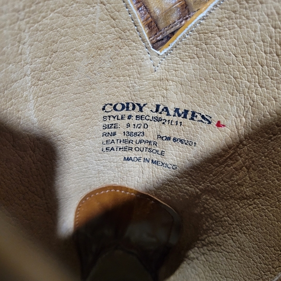 Cody James Men's Exotic Caiman Tail Skin Western Boots -Broad Square Toe Size 10 - Picture 8 of 10